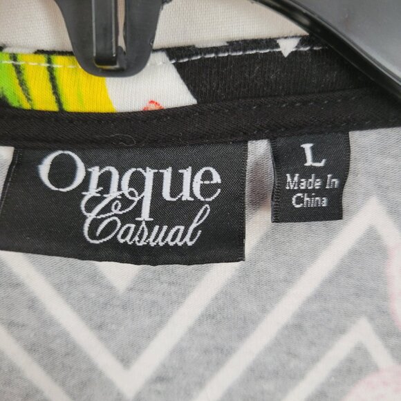 Onque Casual Blouse Large Retro 90s Colorful Floral layered grannycore art BOHO - Picture 7 of 9